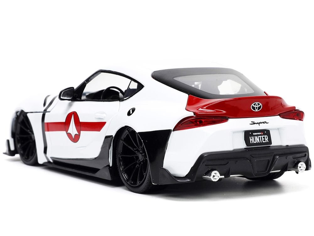 2020 Toyota Supra White and Rick Hunter Diecast Figurine "Robotech" "Hollywood Rides" Series 1/24 Diecast Model Car by Jada view 5