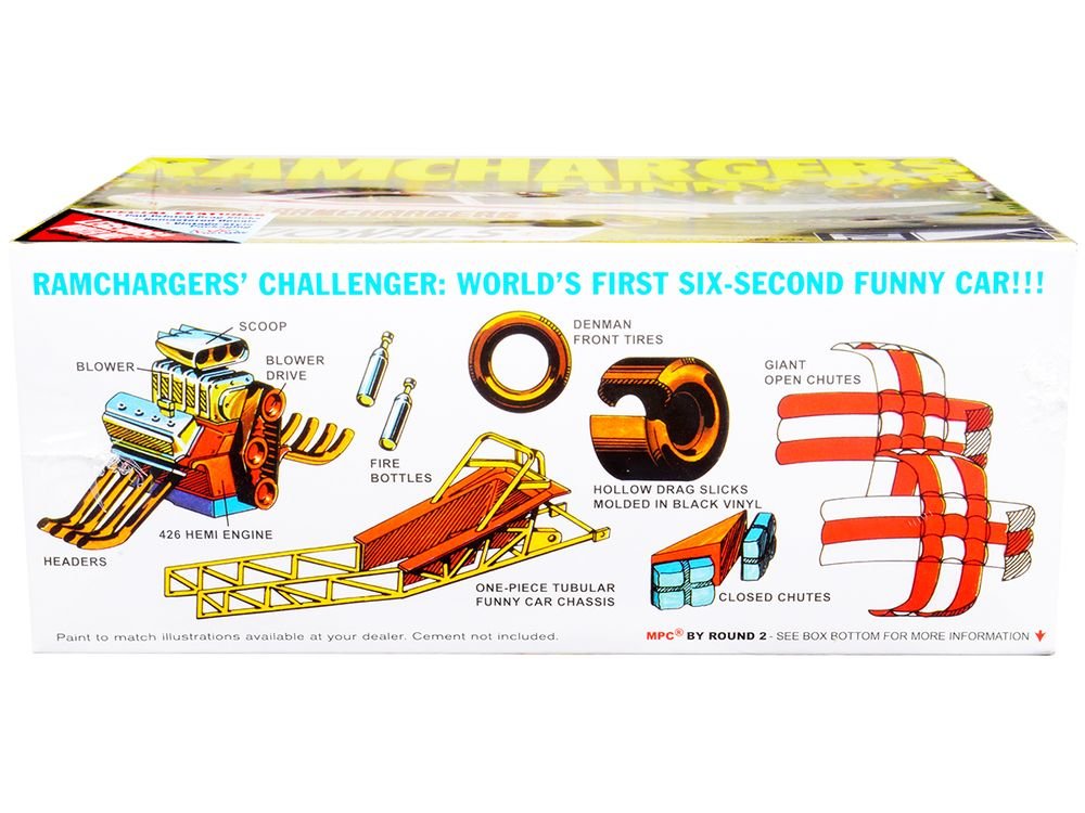 Skill 2 Model Kit Dodge Challenger Ramchargers Funny Car "Legends of the Quarter Mile" 1/25 Scale Model by MPC view 2