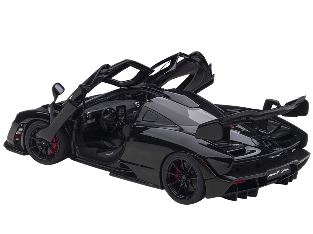 Mclaren Senna Stealth Cosmos Black with Carbon Accents 1/18 Model Car by Autoart view 2