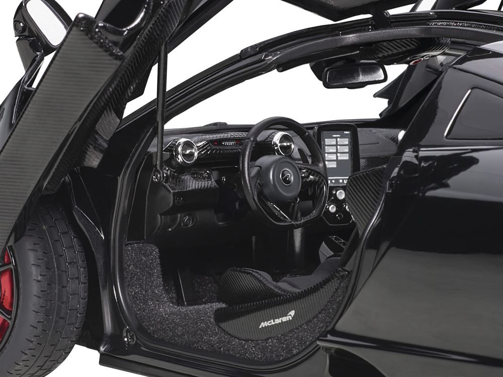 Mclaren Senna Stealth Cosmos Black with Carbon Accents 1/18 Model Car by Autoart view 3