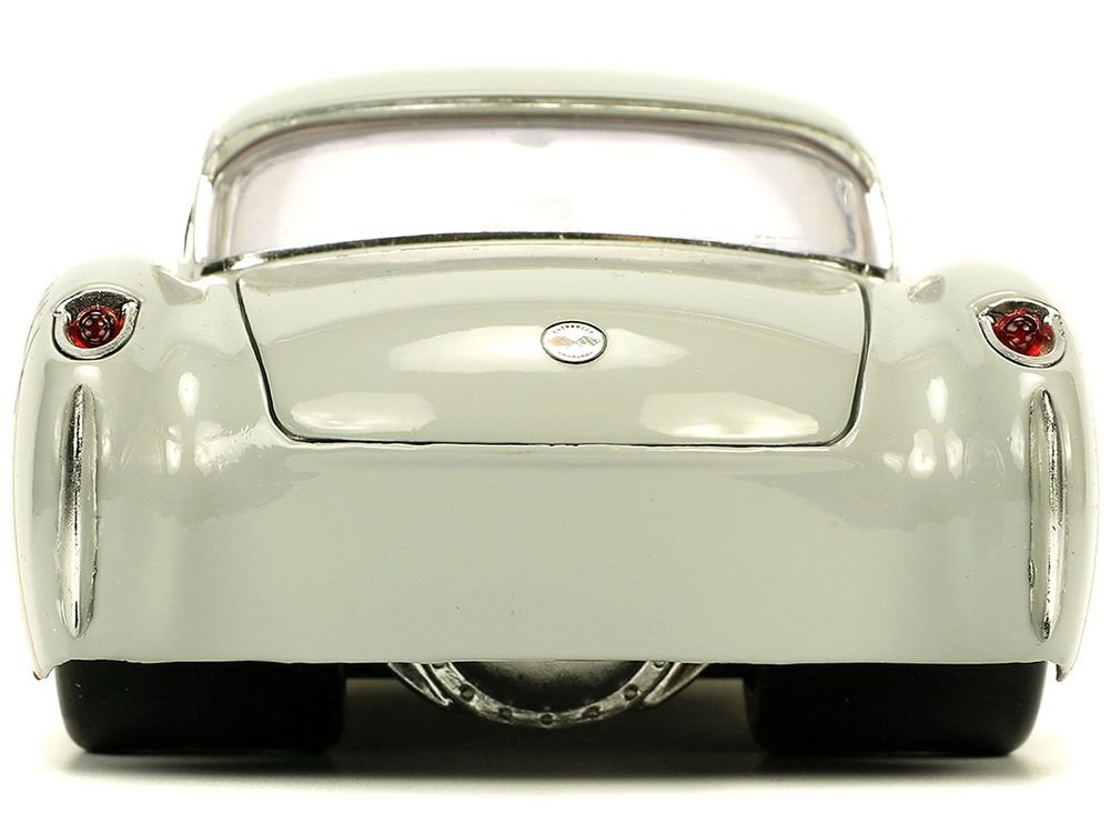 1957 Chevrolet Corvette Beige with Pink Interior with Bugs Bunny Figure "Looney Tunes" "Hollywood Rides" Series 1/24 Diecast Model Car by Jada view 5