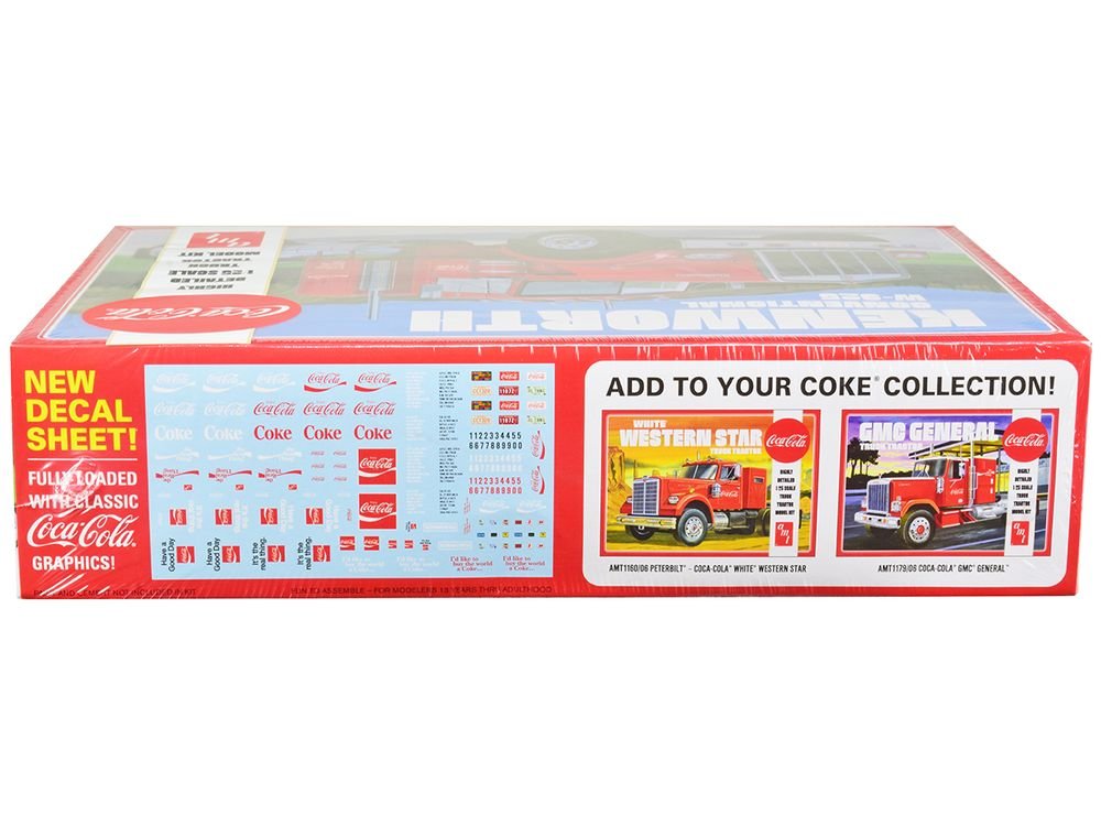 Skill 3 Model Kit Kenworth Conventional W-925 Tractor Truck "Coca-Cola" 1/25 Scale Model by AMT view 2