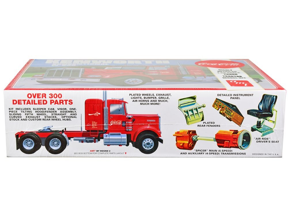 Skill 3 Model Kit Kenworth Conventional W-925 Tractor Truck "Coca-Cola" 1/25 Scale Model by AMT view 3