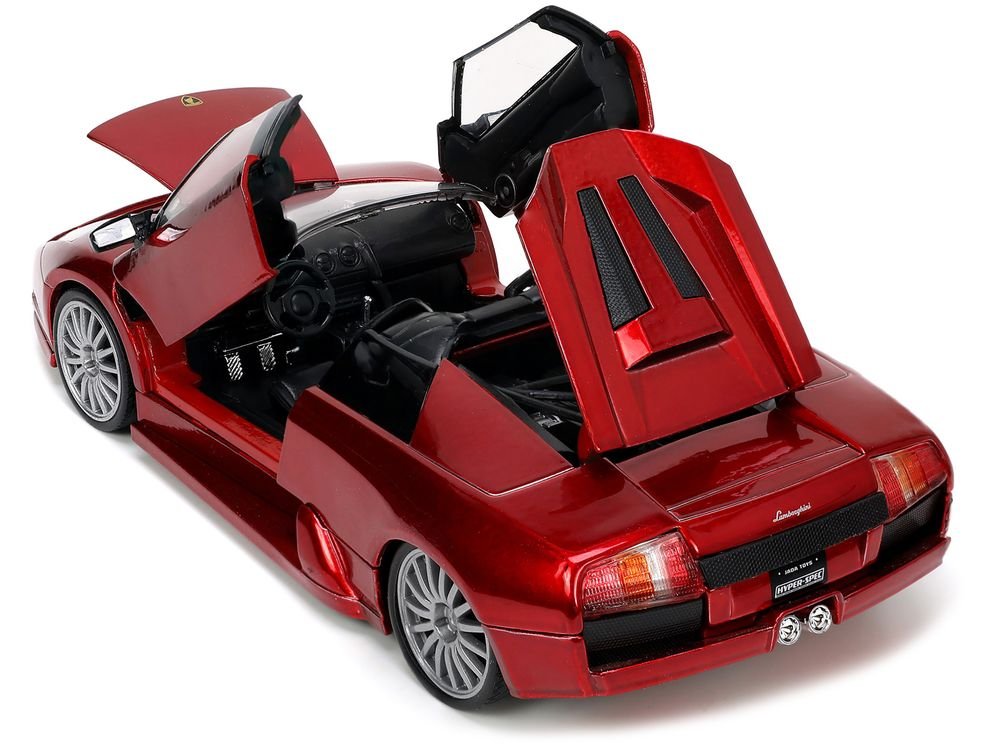 Lamborghini Murcielago Roadster Red Metallic "Hyper-Spec" Series 1/24 Diecast Model Car by Jada view 3