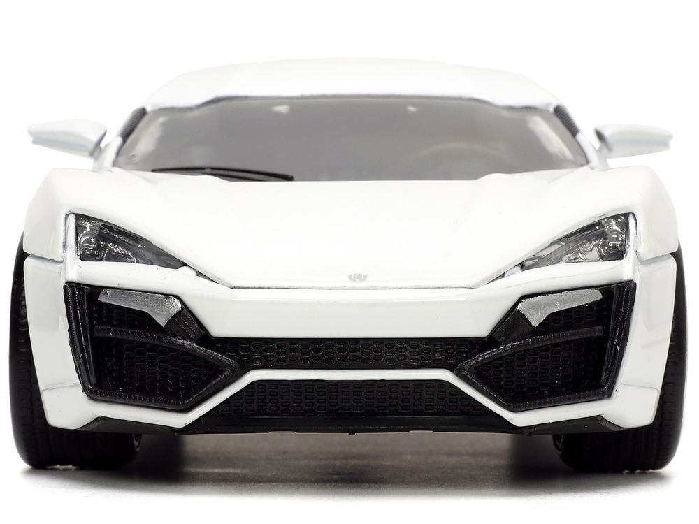 Lykan Hypersport White with Bronze Metallic Rear Spoiler "HKS" "Hyper-Spec" Series 1/24 Diecast Model Car by Jada view 4