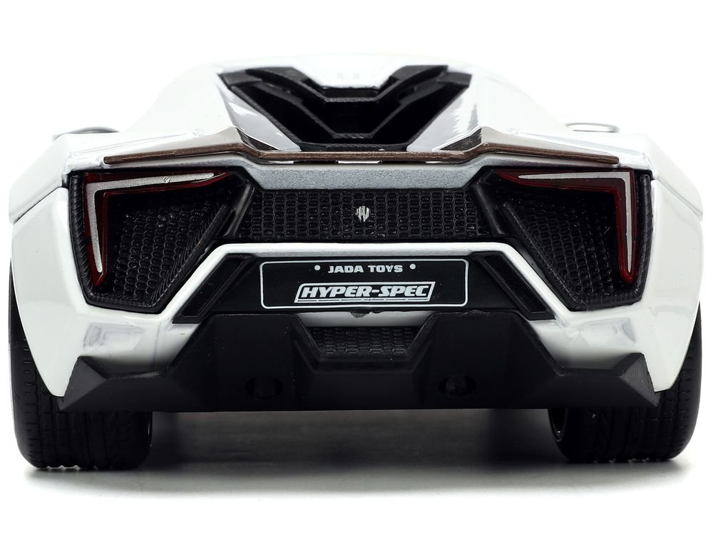 Lykan Hypersport White with Bronze Metallic Rear Spoiler "HKS" "Hyper-Spec" Series 1/24 Diecast Model Car by Jada view 5