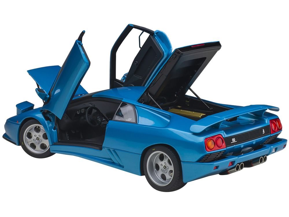 Lamborghini Diablo SE30 Blu Sirena Blue Metallic 1/18 Model Car by Autoart view 2