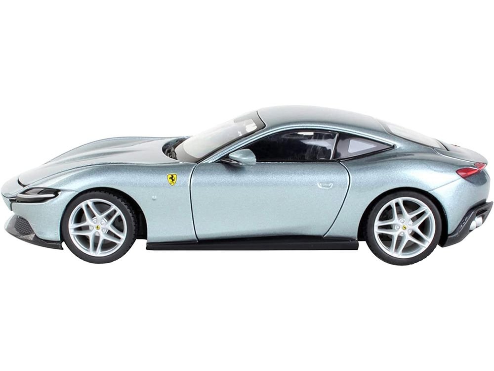 Ferrari Roma Gray Metallic "Race + Play" Series 1/24 Diecast Model Car by Bburago view 3