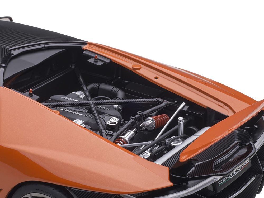 Lamborghini Centenario Arancio Argos / Pearl Orange with Carbon Top 1/18 Model Car by Autoart view 4