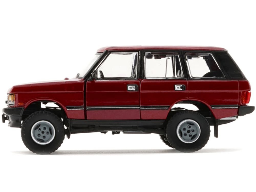 Land Rover Range Rover Classic LSE RHD (Right Hand Drive) Red with Sunroof with Extra Wheels 1/64 Diecast Model Car by BM Creations view 3
