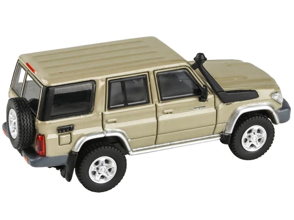 2014 Toyota Land Cruiser 76 Sandy Taupe Tan 1/64 Diecast Model Car by Paragon Models view 2
