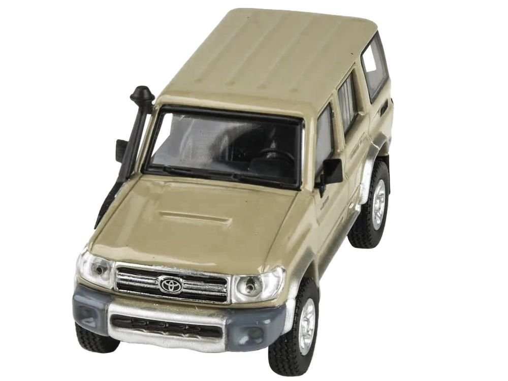 2014 Toyota Land Cruiser 76 Sandy Taupe Tan 1/64 Diecast Model Car by Paragon Models view 3