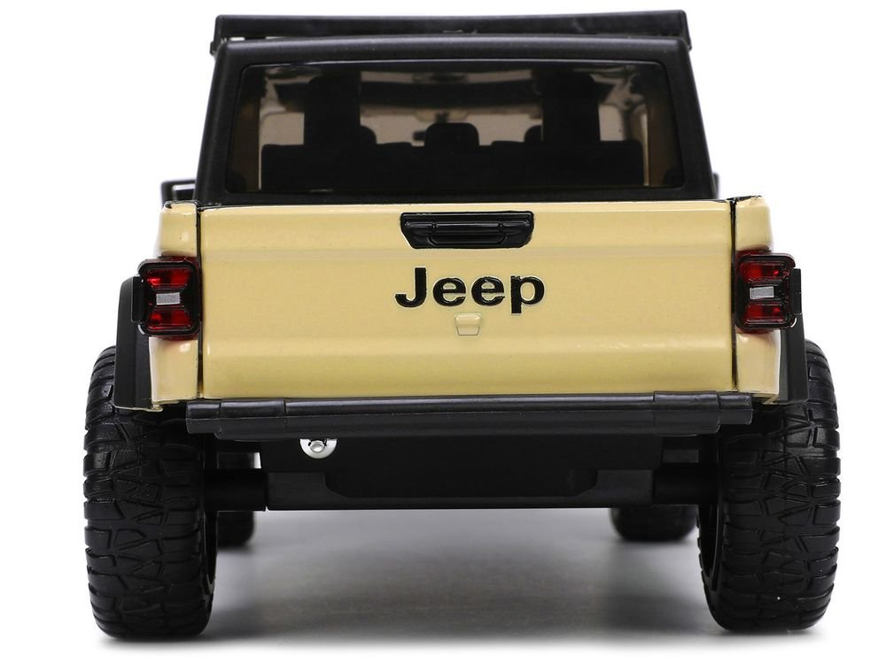 2020 Jeep Gladiator Rubicon Pickup Truck Cream with Roof Rack with Extra Wheels "Just Trucks" Series 1/24 Diecast Model Car by Jada view 5