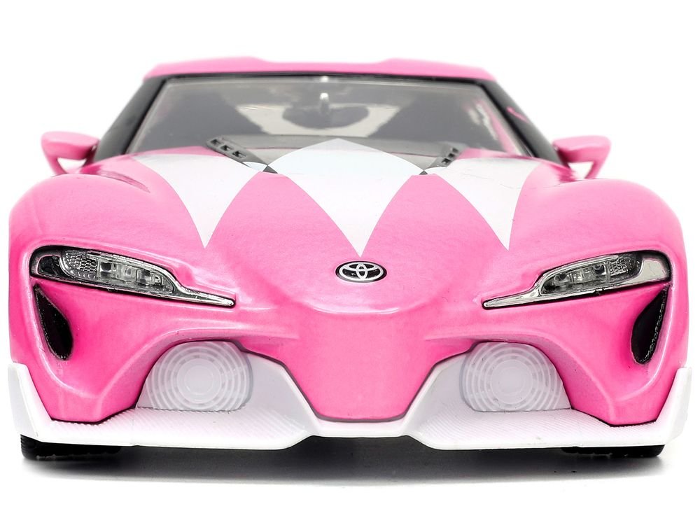 Toyota FT-1 Concept Pink Metallic and Pink Ranger Diecast Figurine "Power Rangers" "Hollywood Rides" Series 1/24 Diecast Model Car by Jada view 4