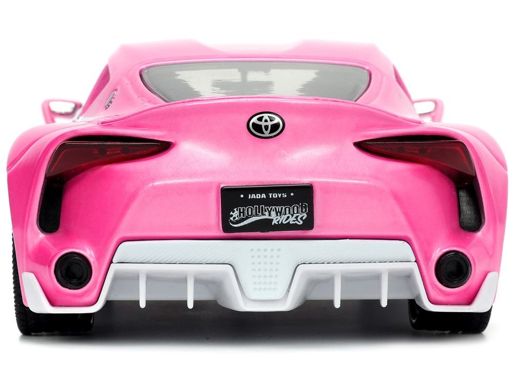 Toyota FT-1 Concept Pink Metallic and Pink Ranger Diecast Figurine "Power Rangers" "Hollywood Rides" Series 1/24 Diecast Model Car by Jada view 5
