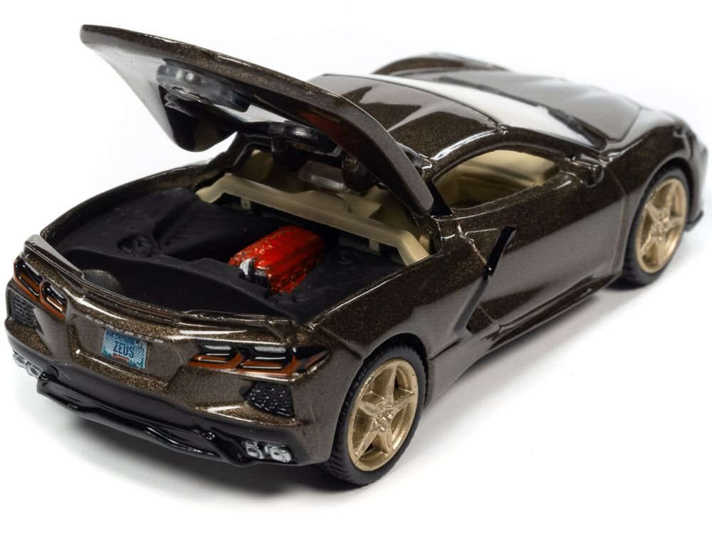 2020 Chevrolet Corvette Zeus Bronze Metallic "Sports Cars" Limited Edition 1/64 Diecast Model Car by Auto World view 2