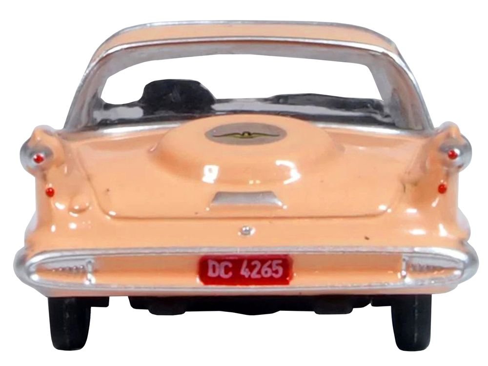 1959 Chrysler Imperial Crown 2 Door Hardtop Persian Pink with White Top 1/87 (HO) Scale Diecast Model Car by Oxford Diecast view 4