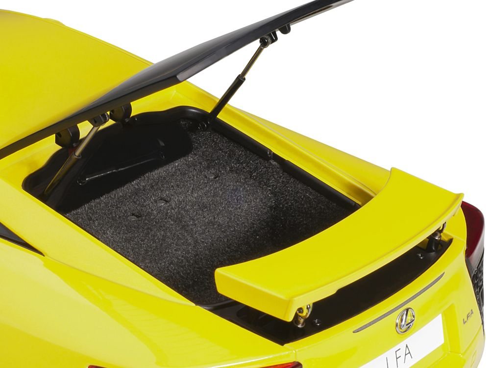 Lexus LFA Pearl Yellow with Red and Black Interior 1/18 Model Car by Autoart view 4