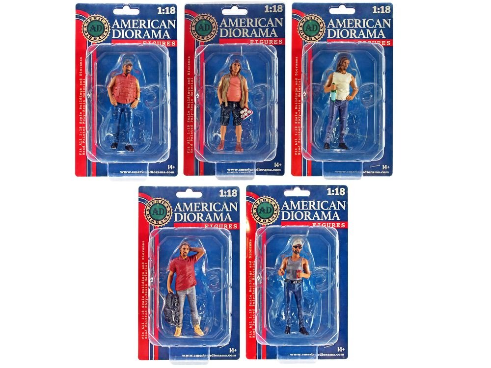 "Campers" 5 piece Figure Set for 1/18 Scale Models by American Diorama view 4