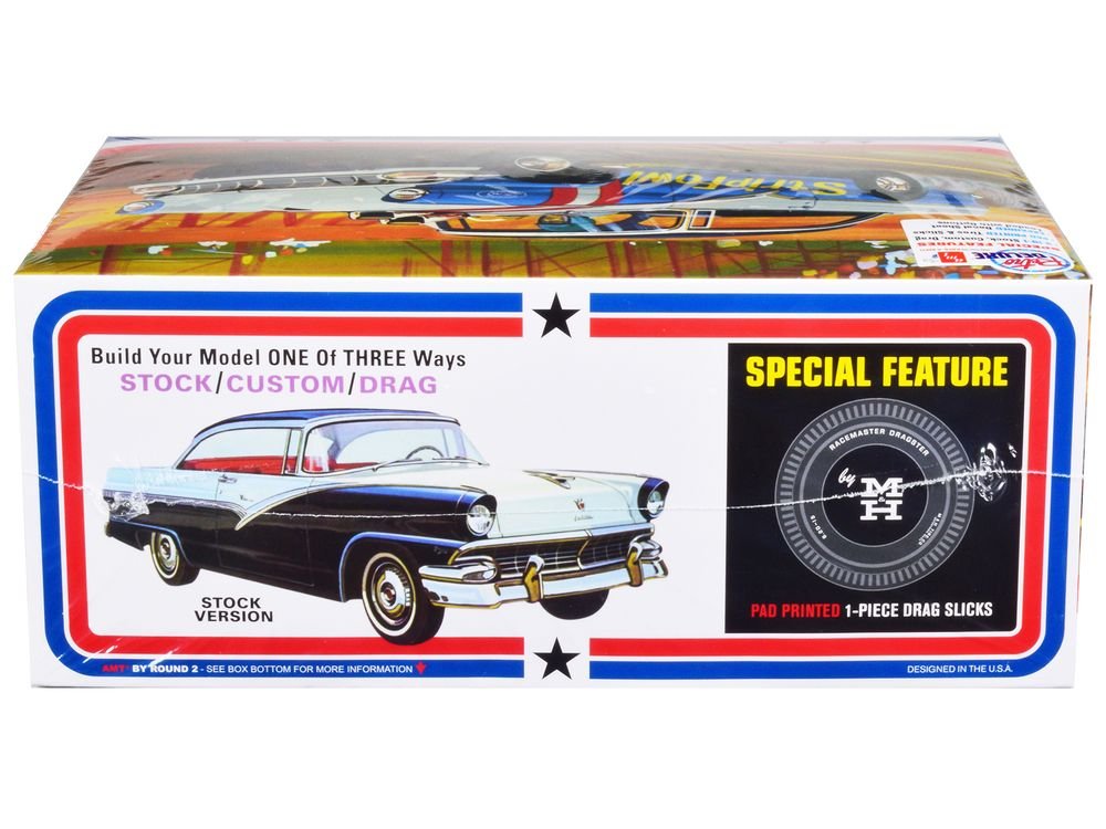 Skill 2 Model Kit 1956 Ford Victoria Hardtop 3 in 1 Kit 1/25 Scale Model by AMT view 3