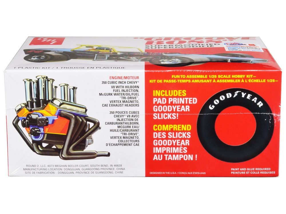 Skill 2 Model Kit "Groove Boss" Supermodified Racer 1/25 Scale Model by AMT view 2