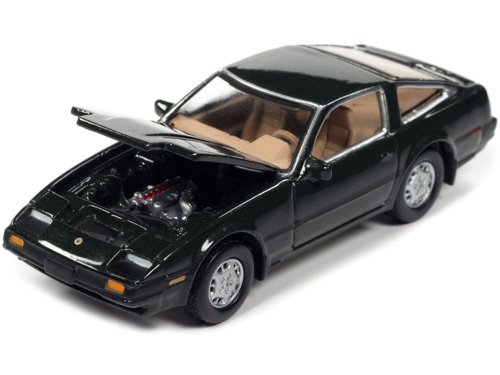 1984 Nissan 300ZX Dark Green with Black Stripes "Classic Gold Collection" Series Limited Edition to 12480 pieces Worldwide 1/64 Diecast Model Car by Johnny Lightning view 2
