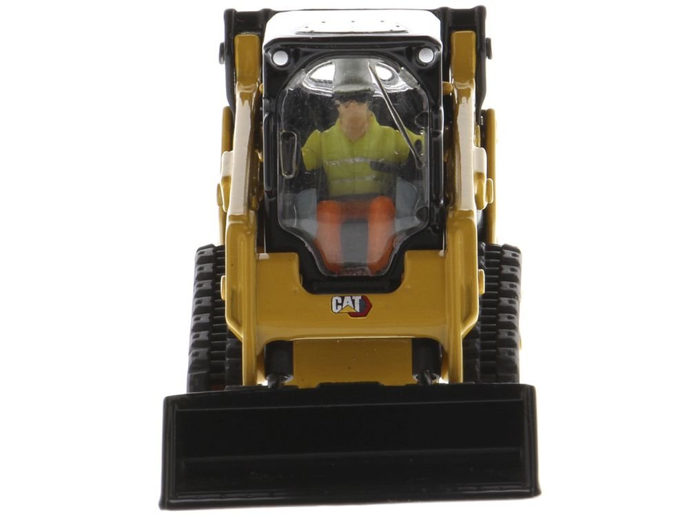 CAT Caterpillar 259D3 Compact Track Loader with Work Tools and Operator Yellow "High Line Series" 1/50 Diecast Model by Diecast Masters view 4