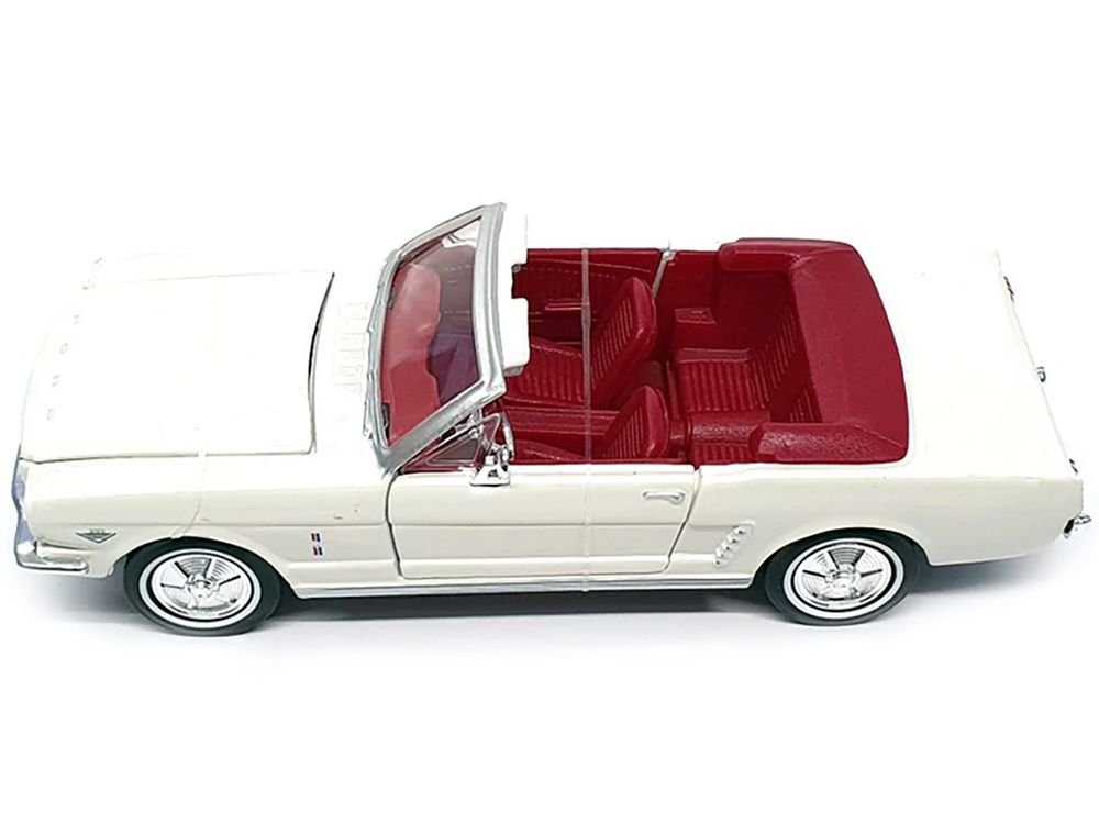 1964 1/2 Ford Mustang Convertible White with Red Interior James Bond 007 "Goldfinger" (1964) Movie "James Bond Collection" Series 1/24 Diecast Model Car by Motormax view 4