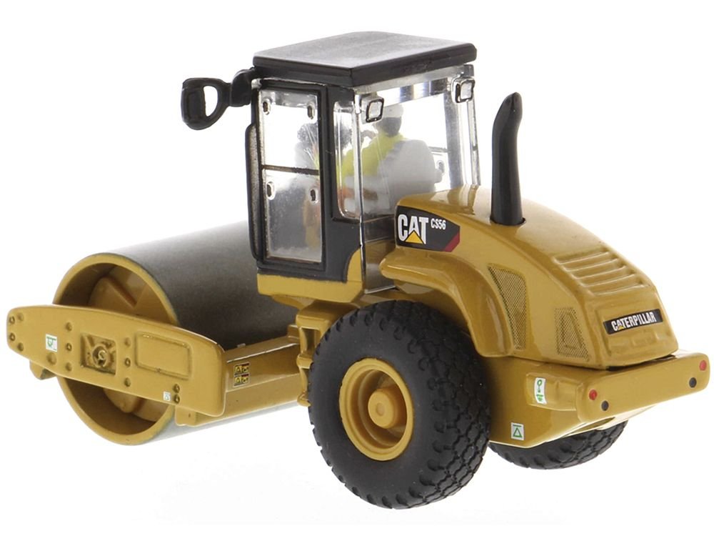 CAT Caterpillar CS56 Smooth Drum Vibratory Soil Compactor with Operator "High Line" Series 1/87 (HO) Scale Diecast Model by Diecast Masters view 3