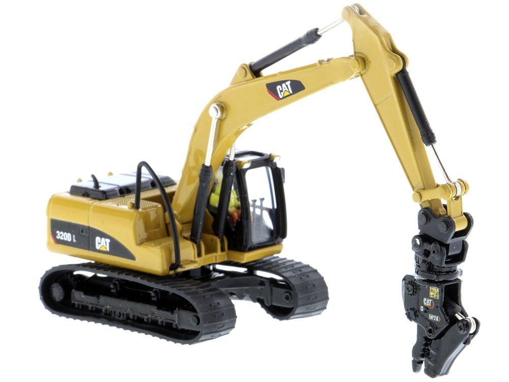 CAT Caterpillar 320D L Hydraulic Excavator with Multiple Work Tools and Operator "High Line" Series 1/87 (HO) Scale Diecast Model by Diecast Masters view 4