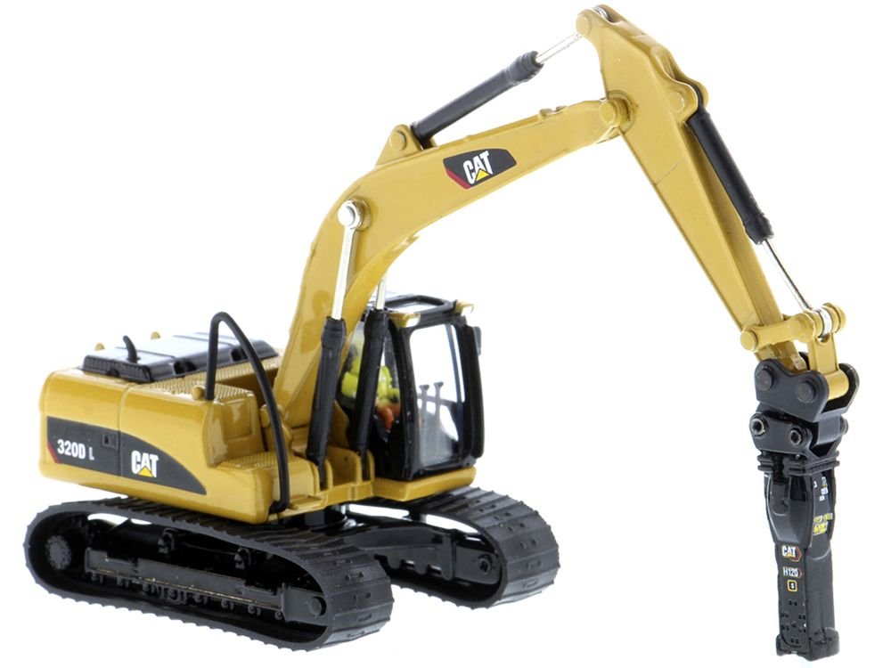 CAT Caterpillar 320D L Hydraulic Excavator with Multiple Work Tools and Operator "High Line" Series 1/87 (HO) Scale Diecast Model by Diecast Masters view 5