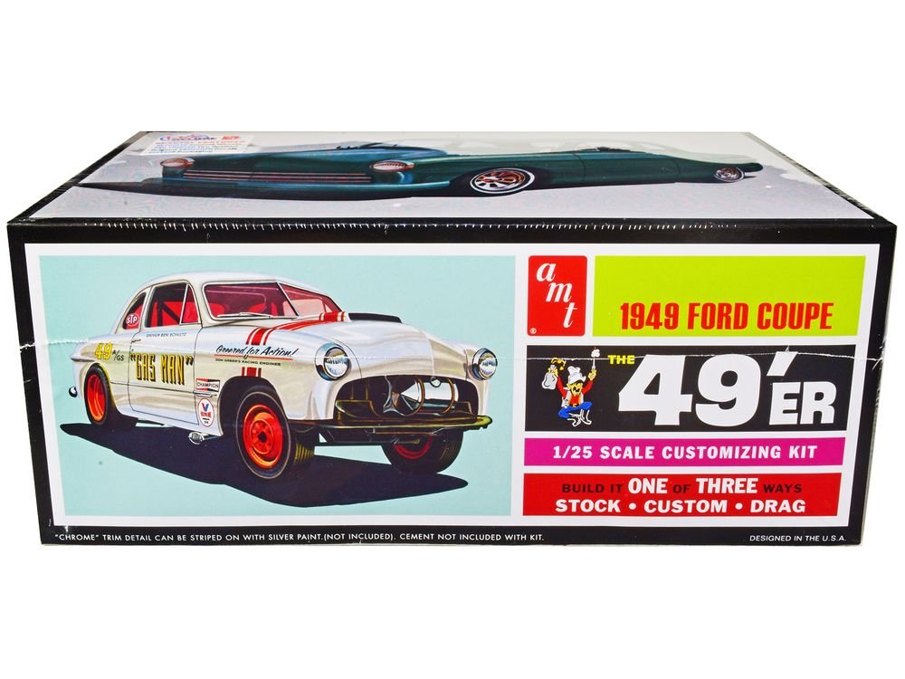 Skill 2 Model Kit 1949 Ford Coupe "The 49'er" 3-in-1 Kit 1/25 Scale Model by AMT view 2