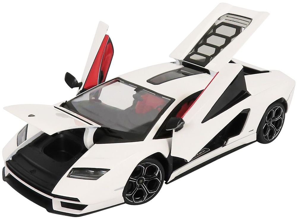 Lamborghini Countach LPI 800-4 White with Black Accents and Red Interior "Special Edition" 1/18 Diecast Model Car by Maisto view 2