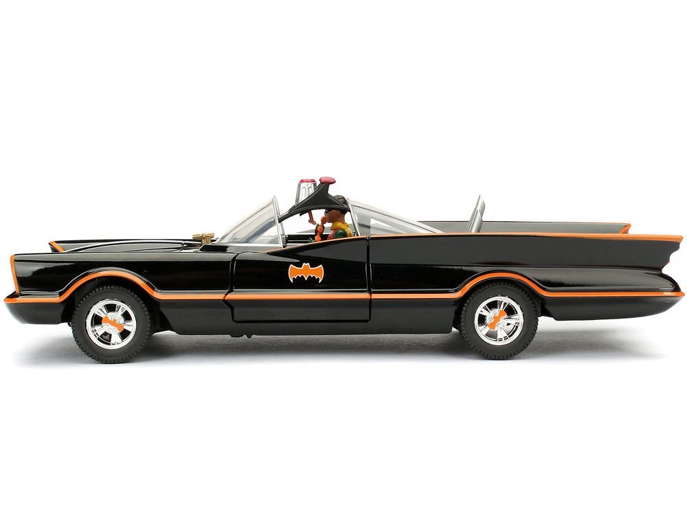 Model Kit Classic Batmobile Black with Batman Diecast Figure "Batman" (1966-1968) TV Series "Build N' Collect" 1/24 Diecast Model Car by Jada view 2