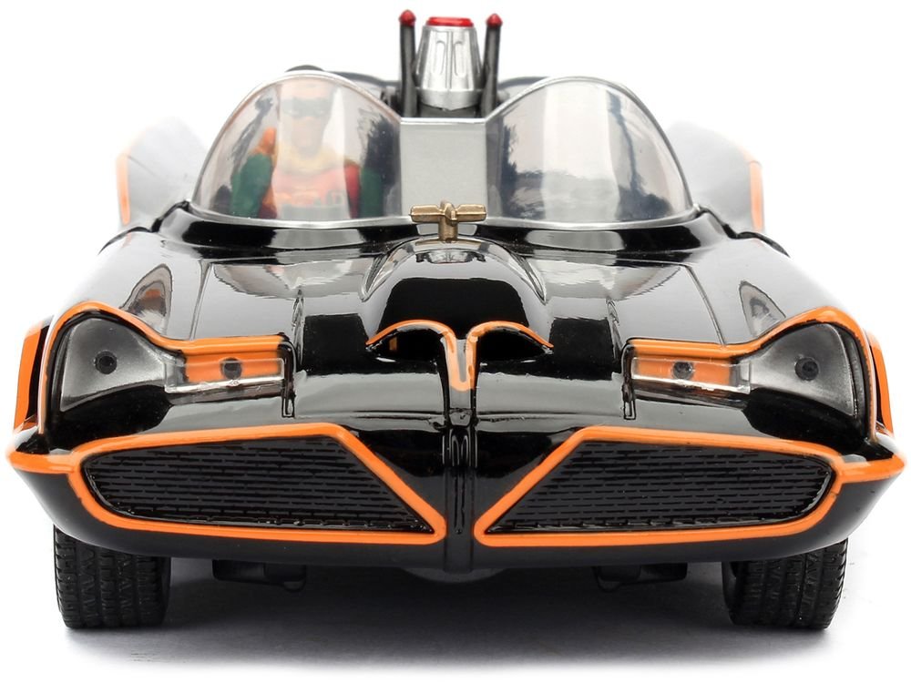 Model Kit Classic Batmobile Black with Batman Diecast Figure "Batman" (1966-1968) TV Series "Build N' Collect" 1/24 Diecast Model Car by Jada view 4