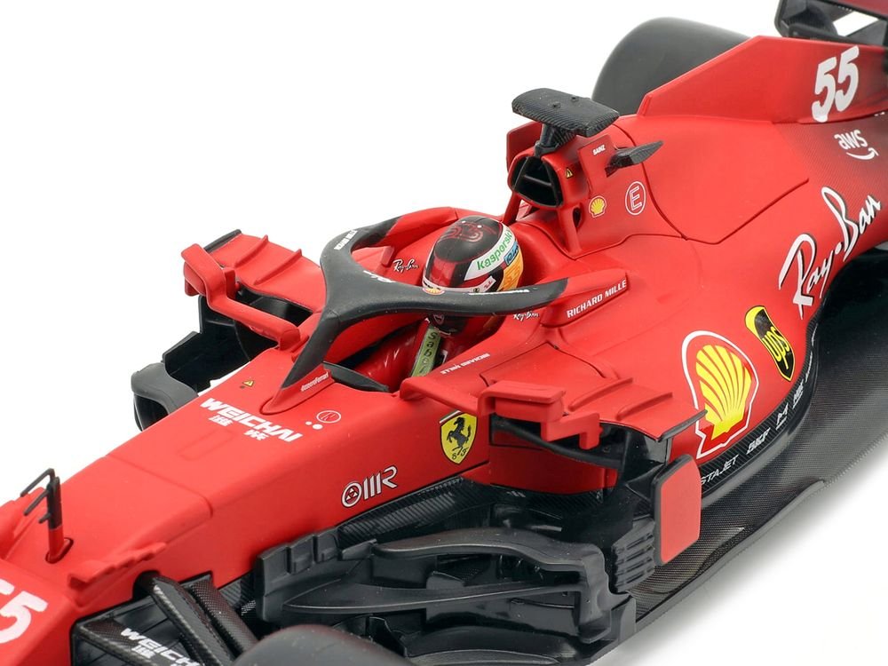 Ferrari SF21 #55 Carlos Sainz Formula One F1 Car "Ferrari Racing" Series 1/18 Diecast Model Car by Bburago view 2