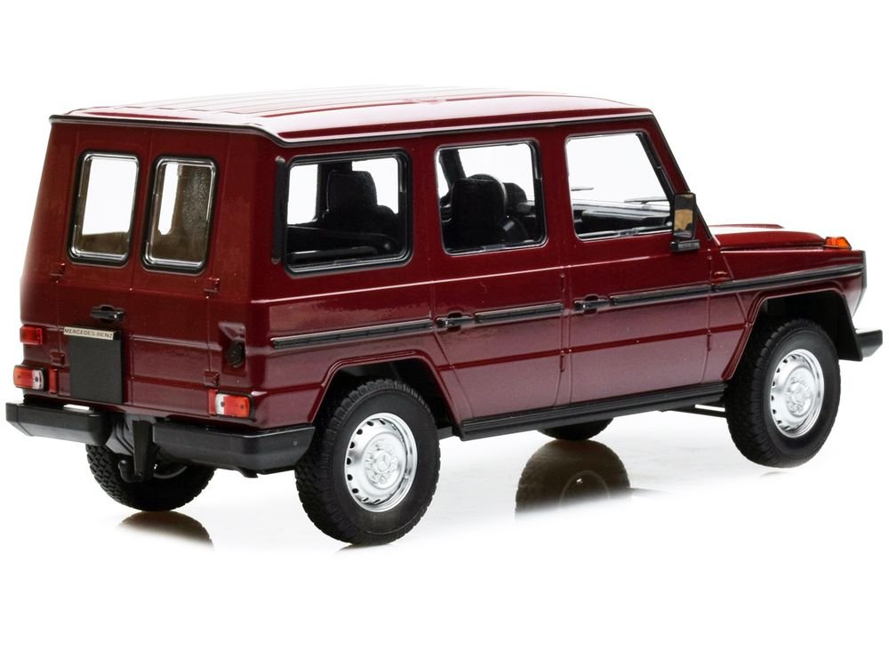 1980 Mercedes-Benz G-Model (LWB) Dark Red with Black Stripes Limited Edition to 402 pieces Worldwide 1/18 Diecast Model Car by Minichamps view 3