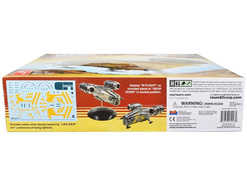 Skill 2 Model Kit Razor Crest Spaceship "Star Wars: The Mandalorian" 1/72 Scale Model by AMT view 3