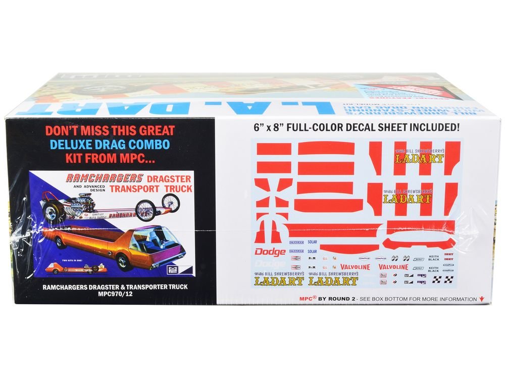 Skill 2 Model Kit Bill Shrewsberry's L.A. Dart Wheelstander Drag Car "Legends of the Quarter Mile" Series 1/25 Scale Model Car by MPC view 2
