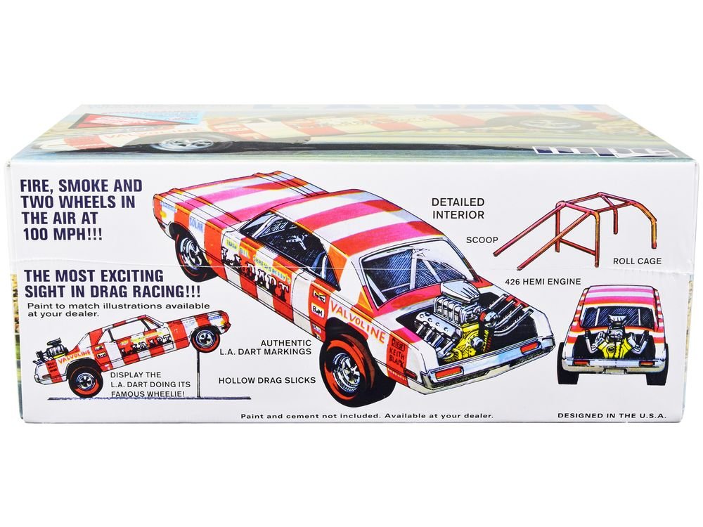 Skill 2 Model Kit Bill Shrewsberry's L.A. Dart Wheelstander Drag Car "Legends of the Quarter Mile" Series 1/25 Scale Model Car by MPC view 3