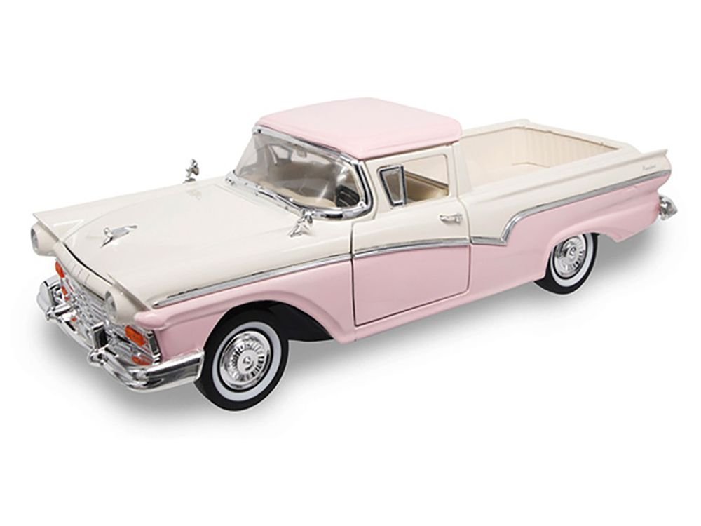 1957 Ford Ranchero Pickup Truck Pink 1/18 Diecast Model by Road Signature view 2