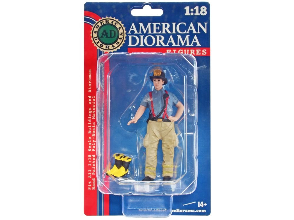 "Firefighters" Getting Ready Figure with Boots Accessory for 1/18 Scale Models by American Diorama view 4