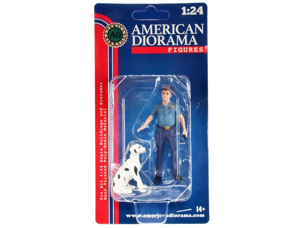 "Firefighters" Fire Dog Training Figures (Trainer and Dog) for 1/24 Scale Models by American Diorama view 4