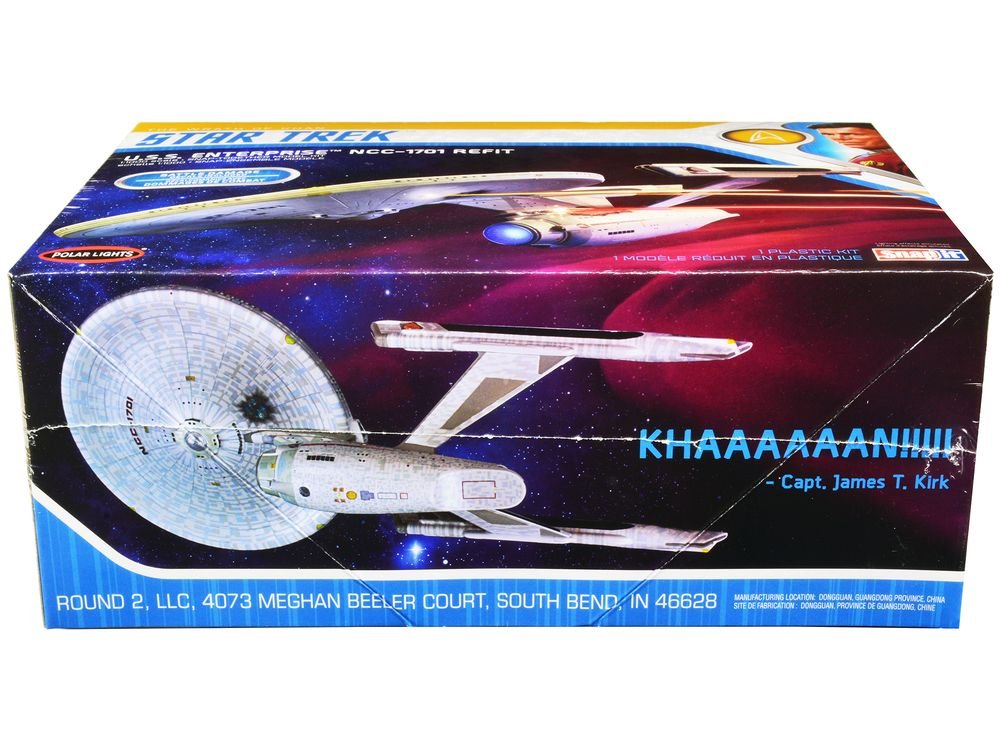 Skill 2 Snap Model Kit U.S.S. Enterprise NCC-1701 Refit Spaceship "Star Trek II: The Wrath of Khan" (1982) Movie 1/1000 Scale Model by Polar Lights view 2