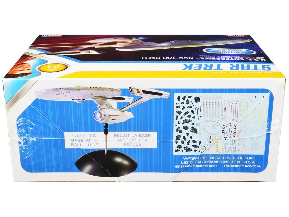 Skill 2 Snap Model Kit U.S.S. Enterprise NCC-1701 Refit Spaceship "Star Trek II: The Wrath of Khan" (1982) Movie 1/1000 Scale Model by Polar Lights view 3