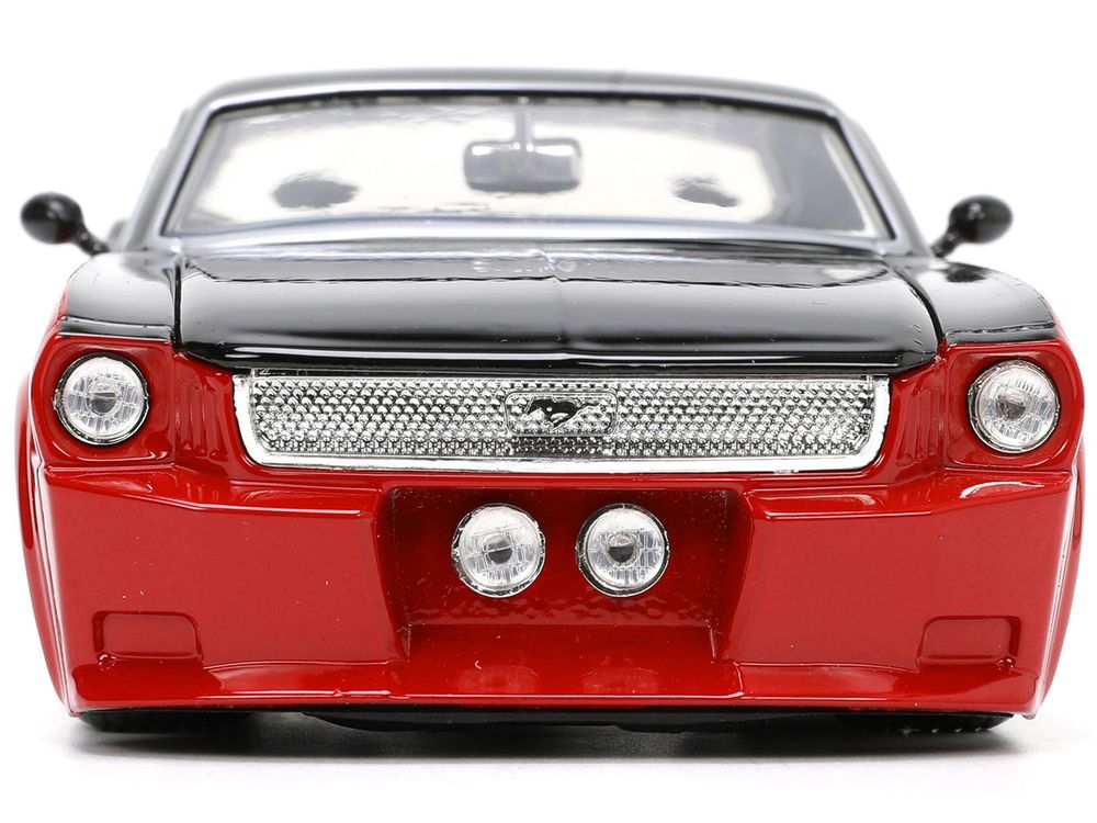 1965 Ford Mustang Custom Red and Black "Bigtime Muscle" Series 1/24 Diecast Model Car by Jada view 4