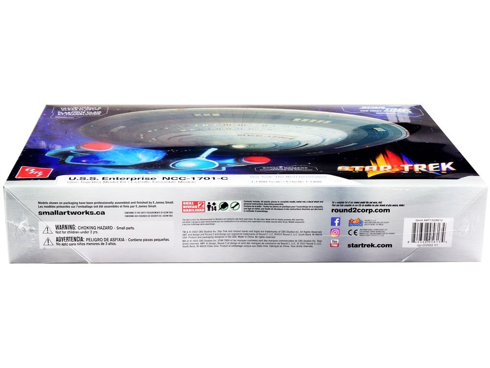 Skill 2 Model Kit U.S.S. Enterprise NCC-1701-C Space Ship "Star Trek: The Next Generation" (1987) TV Series 1/1400 Scale Model by AMT view 3