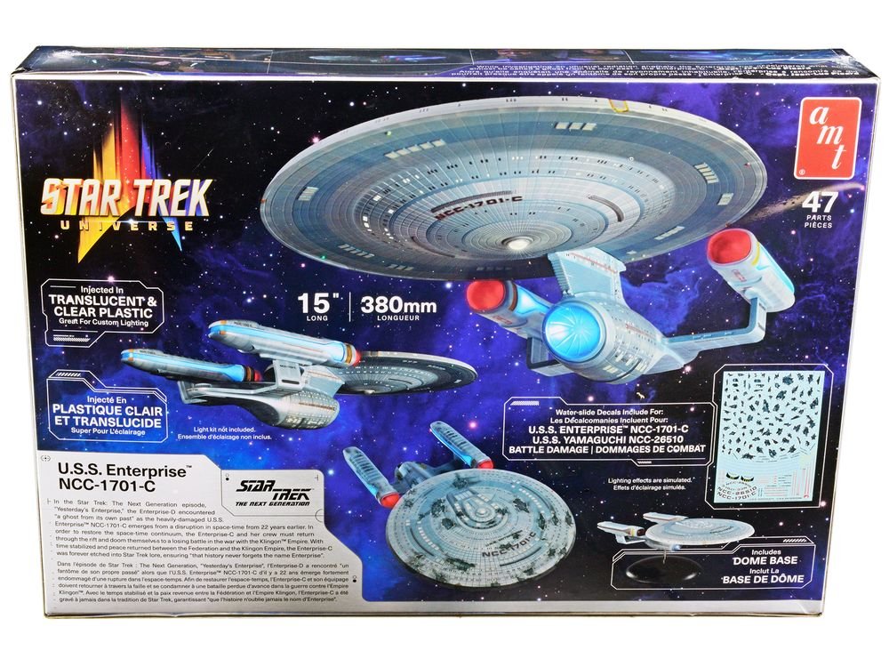 Skill 2 Model Kit U.S.S. Enterprise NCC-1701-C Space Ship "Star Trek: The Next Generation" (1987) TV Series 1/1400 Scale Model by AMT view 4