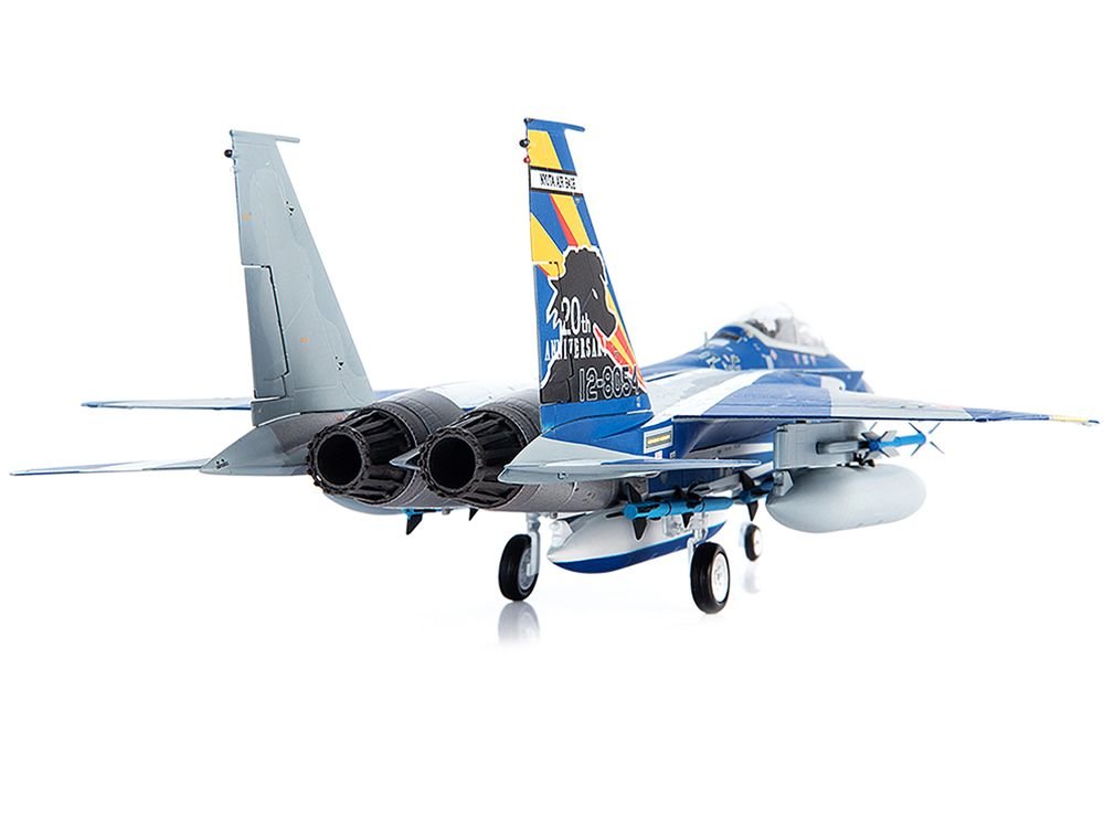 F-15DJ JASDF (Japan Air Self-Defense Force) Eagle Fighter Aircraft "23rd Fighter Training Group 20th Anniversary" with Display Stand Limited Edition to 600 pieces Worldwide 1/72 Diecast Model by JC Wings view 3