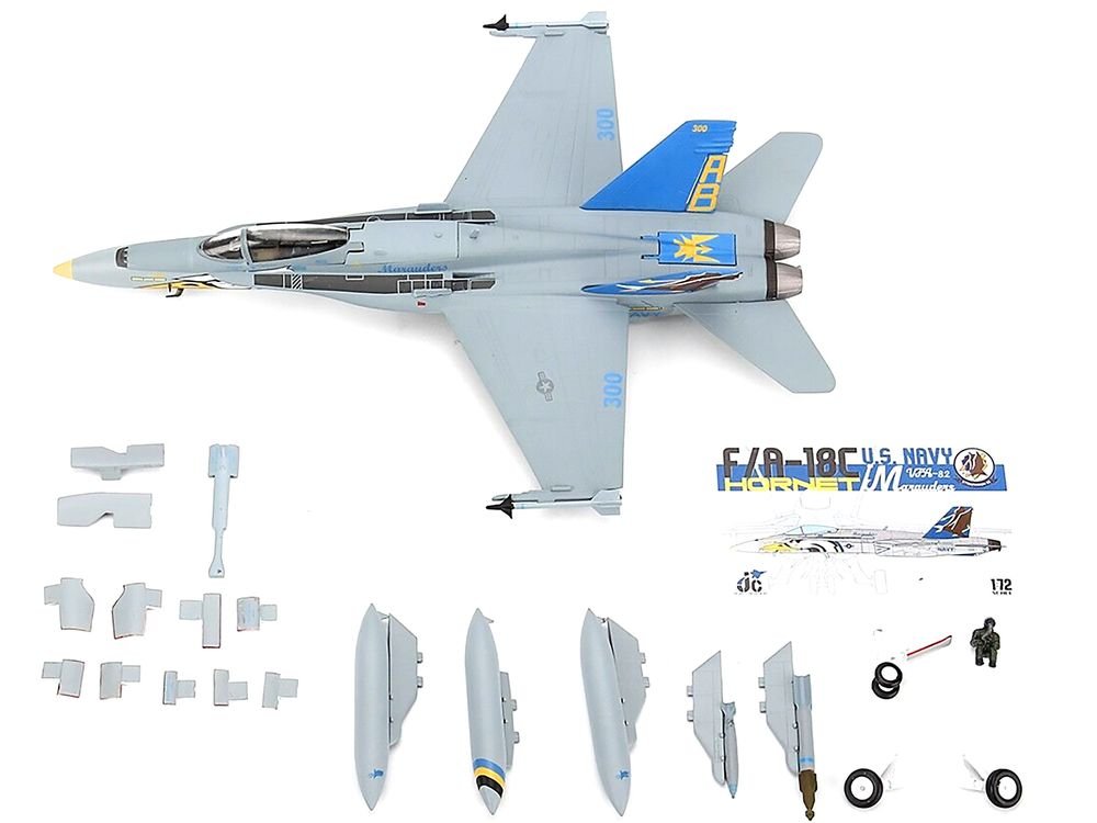 F/A-18C U.S. Navy Hornet Fighter Aircraft "VFA-82 Marauders" Limited Edition to 600 pieces Worldwide 1/72 Diecast Model by JC Wings view 4